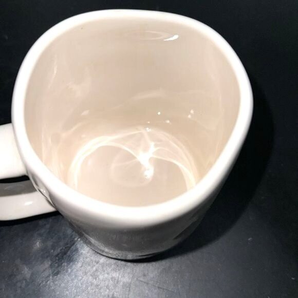 Rae Dunn Daddy Shark Mug With Shark Lid 4.5" X 3.5" Ceramic White & Blue - Picture 2 of 7